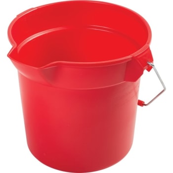 Image for Rubbermaid 10 Quart Plastic Mop Bucket Round W/ Spout (12-Pack) (Red) from HD Supply