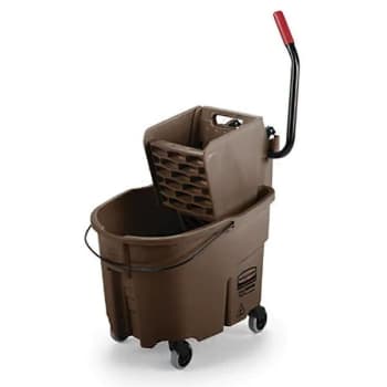 Image for Rubbermaid 35 Quart Plastic Mop Bucket w/ Side-Press Wringer (Brown) from HD Supply