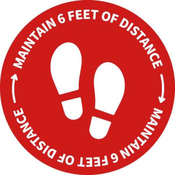 Image for 24 In Anti-Slip "maintain 6 Feet" Floor Decal (Red) (5-Pack) from HD Supply