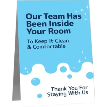 Image for HD Supply 4 x 6 in Folded Bubbles In-Room Sanitation Tent Card (100-Pack) from HD Supply