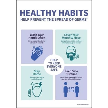 Image for HD Supply 7 x 10 in Plastic Vertical Healthy Habits Infographic from HD Supply