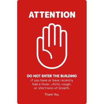 Image for Hd Supply "do Not Enter...symptoms" Attention Sign Window Cling (5-Pack) from HD Supply