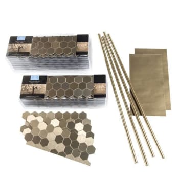 Image for Aspect Metal Honeycomb Champagne Backsplash Kit from HD Supply