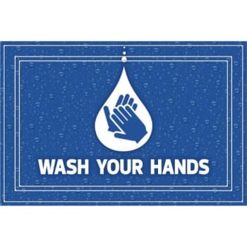 Image for Apache Mills Fashionables Deluxe "Wash Your Hands" Floor Mat (Blue) from HD Supply