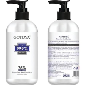 Image for GOTDYA 300 ml Rinse-Free Hand Sanitizer from HD Supply