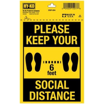Image for Hy-Ko "please Keep Your Social Distance" Sign, 5" X 7", Package Of 10 from HD Supply
