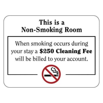 Image for Hy-Ko No Smoking 250 Fee Hospitality Sign, Package Of 50 from HD Supply