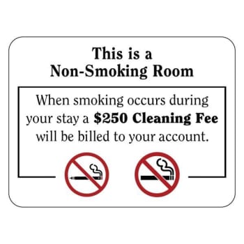 Image for Hy-Ko No Smoking 250 Fee E-Cig Symbol Hospitality Sign, Package Of 50 from HD Supply
