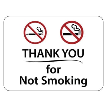 Image for Hy-Ko "thank You For Not Smoking" Cigarette/e-Cigarette Hospitality Sign, Pack Of 50 from HD Supply
