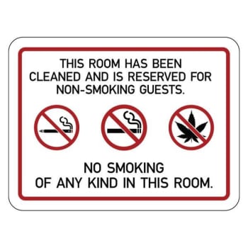 Image for Hy-Ko Non-Smoking Room Reserved All Types Hospitality Sign, Package Of 50 from HD Supply
