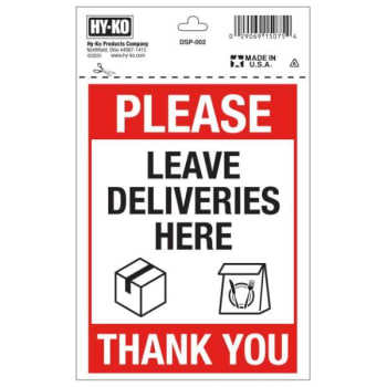 Image for HY-KO "Leave Package Here" Sign, 5" X 7" from HD Supply
