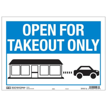 Image for Hy-Ko "takeout Only" Sign, 12" X 8.5", Package Of 10 from HD Supply