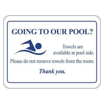 Image for Hy-Ko Going To The Pool? Towels At Pool Sign, Package Of 50 from HD Supply