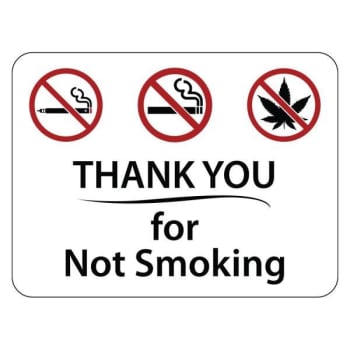 Image for Hy-Ko Thank You For Not Smoking All Types Sign, Package Of 50 from HD Supply
