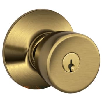 Image for Schlage Residential F Ser Ent No Hand Satin Brass Satin Clear Finish Bell Knob from HD Supply