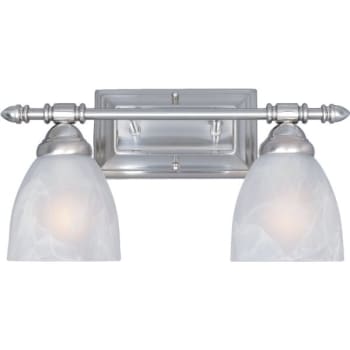 Image for Designers Fountain Branson 15.75 in 2-Light Vanity Light Fixture (2-Pack) (Satin Platinum) from HD Supply