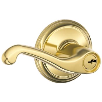 Image for Schlage Residential F Ser Ent No Hand Lifetime Brass Finish Flair Lever from HD Supply