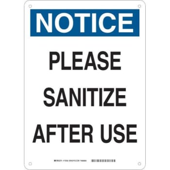 Image for Brady® Please Sanitize After Use Aluminum Sign, 14h X 10w from HD Supply