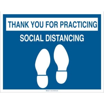 Image for Brady® Thank You For Social Distancing Vinyl Floor Sign, 14h X 18w from HD Supply