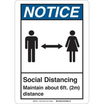 Image for Brady® Social Distancing Sign Aluminum 7h X 10w from HD Supply
