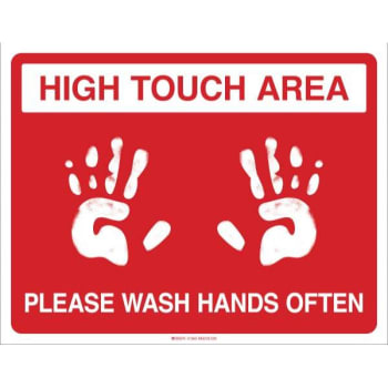 Image for Brady® High Touch Area Please Wash Hands Vinyl Floor Sign 14h X 18w from HD Supply
