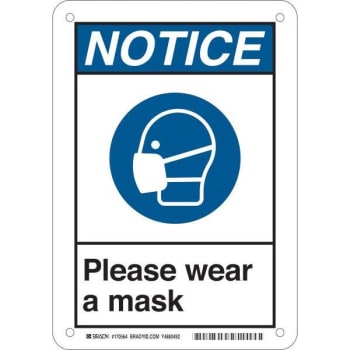 Image for Brady® Please Wear A Mask Aluminum Sign, 10h X 7w from HD Supply