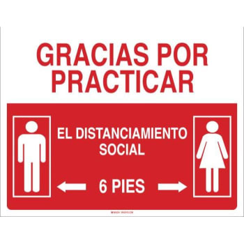 Image for Brady® Spanish Practice Social Distancing Sign, Polyester, 10x14 from HD Supply