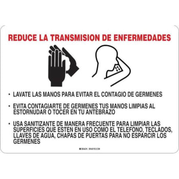 Image for Brady® Spanish Reduce Disease Sign, 10h X 14w, High Impact Styrene from HD Supply