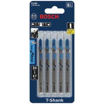 Image for Bosch 3-5/8", 17-24 Tpi, Basic For Metal T-Shank Jigsaw Blade, Package Of 5 from HD Supply