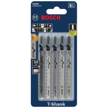 Image for Bosch 4", 10 Tpi, Clean For Hardwood T-Shank Jigsaw Blade, Package Of 5 from HD Supply