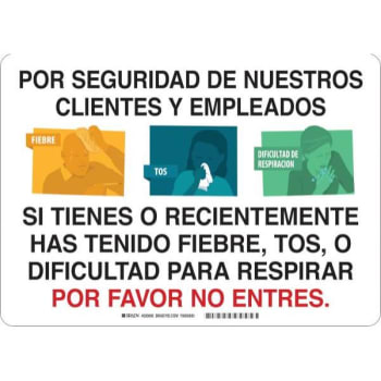Image for Brady® Sick Do Not Enter Spanish Sign, High Impact Styrene, 7w X 10h from HD Supply