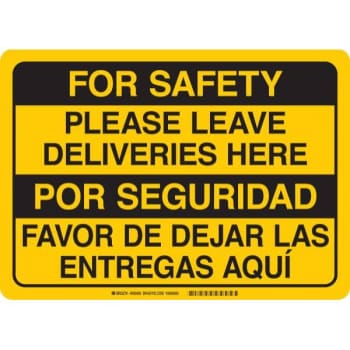 Image for Brady® Leave Delivery Here English/Spanish Sign, Aluminum, 7w X 10h from HD Supply