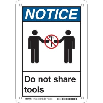 Image for Brady® Do Not Share Tools Aluminum Sign, 10h X 7w from HD Supply