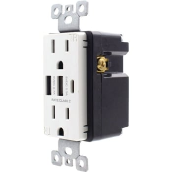 Maintenance Warehouse® 15 Amp Duplex Standard Outlet W/ Ac-Type USB Charger