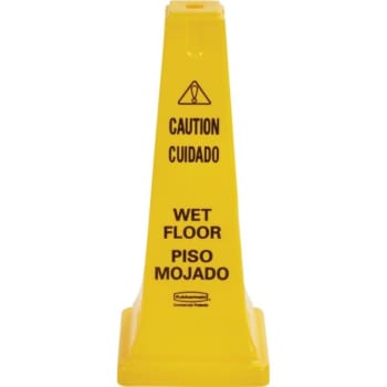 Image for Rubbermaid Yellow Plastic Safety Cone With Caution Wet Floor 25-3/4" H (6-Pack) from HD Supply
