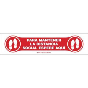 Image for Brady® Spanish Please Wait Here Vinyl Floor Sign, 4h X 17w from HD Supply
