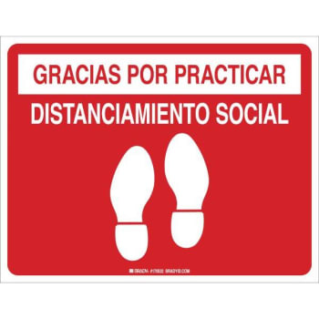 Image for Brady® Spanish Thank You For Social Distancing Vinyl Floor Sign, 8.5hx11w from HD Supply