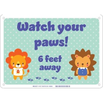 Image for Brady® Kids Watch Paw Print Polystyrene Sign, 14h X 10w from HD Supply
