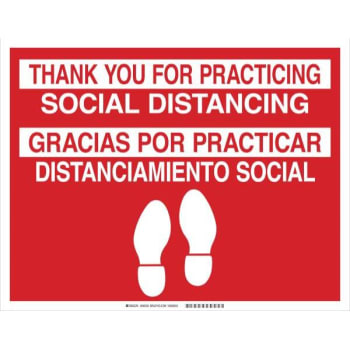 Image for Brady® Bi-Lingual Thank You..Social Distancing Vinyl Floor Sign, 14h X 18w from HD Supply