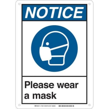 Image for Brady® Please Wear A Mask Polystyrene Sign, 14h X 10w from HD Supply