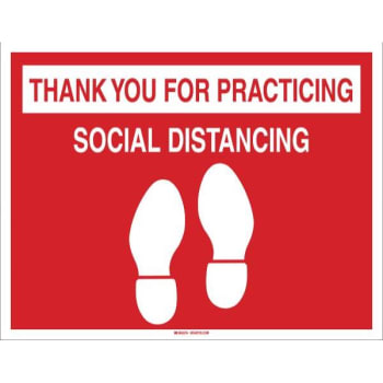 Image for Brady® Thank You..social Distancing Anti Skid Vinyl Floor Sign, 14 H X 18 W from HD Supply