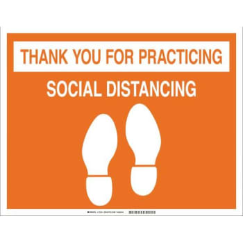 Image for Brady® Thank You For..Social Distancing Sign, Vinyl, 14h X 18w from HD Supply