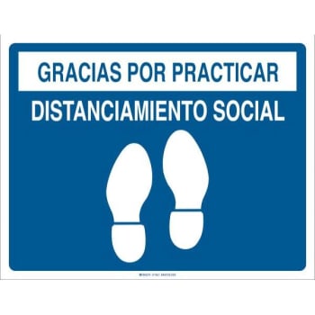 Image for Brady® Spanish Thank You For Social Distancing Vinyl Floor Sign, 14h X 18w from HD Supply