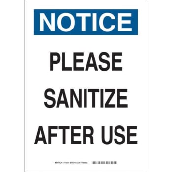 Image for Brady® Please Sanitize After Use Polyester Sign, 14h X 10w from HD Supply