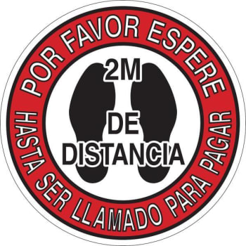 Image for Brady® Spanish Please Social Distance Polyester Floor Sign, 8 Diameter from HD Supply