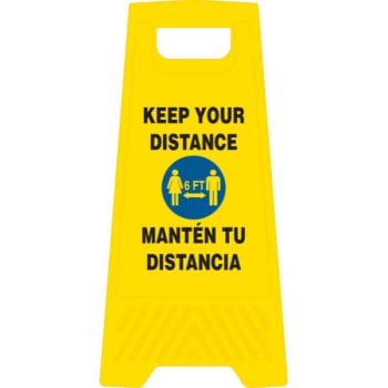 Image for Brady® Bi-Lingual Keep Your Distance Heavy Duty Floor Stand, Polypropylene from HD Supply