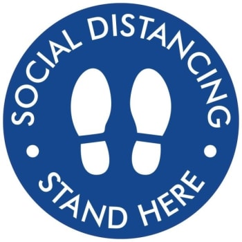 Image for American Image "Safe Distance" Floor Decal Sign, 12” Diameter, Package Of 5 from HD Supply