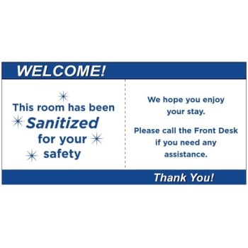 Image for American Image "Sanitized" Door Safety Seal/Sign, 6” x 3”, Package Of 250 from HD Supply