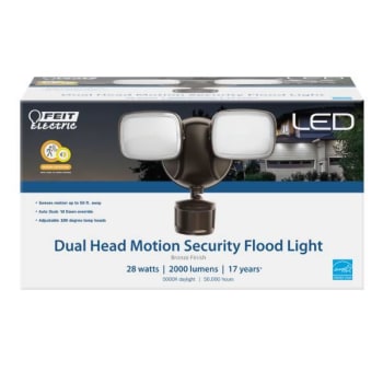 Feit Electric 2000 Lumen Daylight Bronze Motion Security Dual Head Flood Light Case Of 6