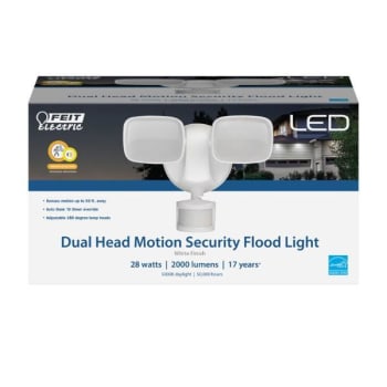 Feit Electric 2000 Lumen Daylight White Motion Security Dual Head Flood Light Case Of 6